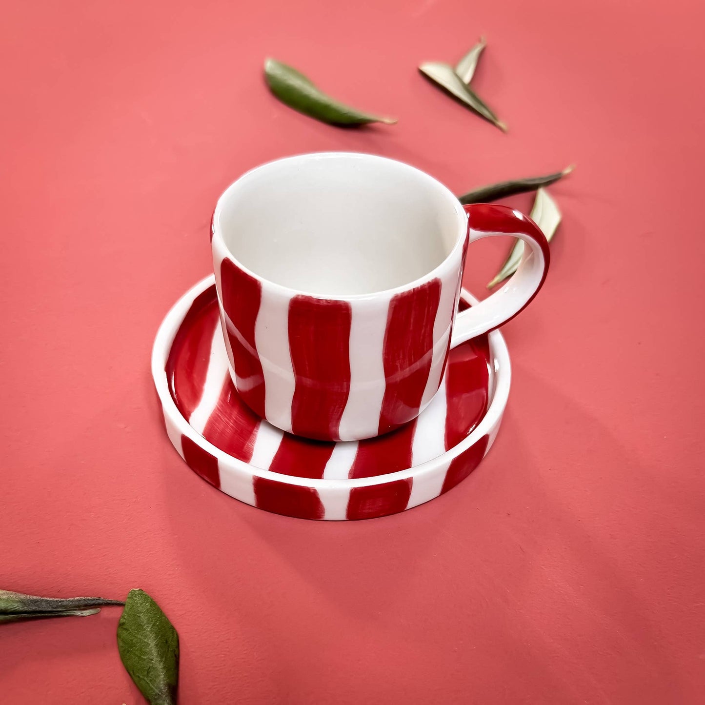 Tasses à café Stripes - Morning Rouge Tramonto (Lot de 2)