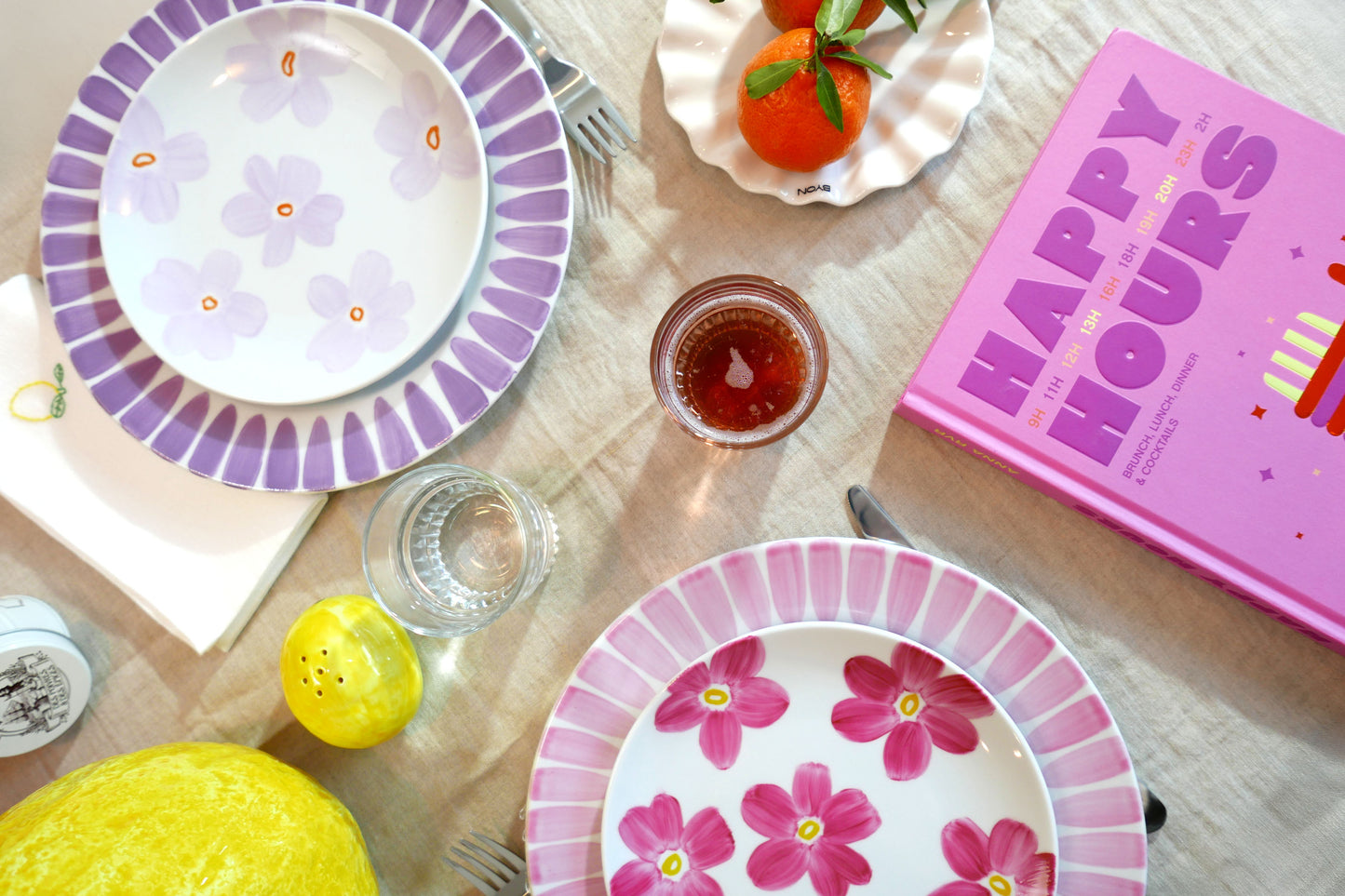 Assiette Porcelaine FLOWERS Lila