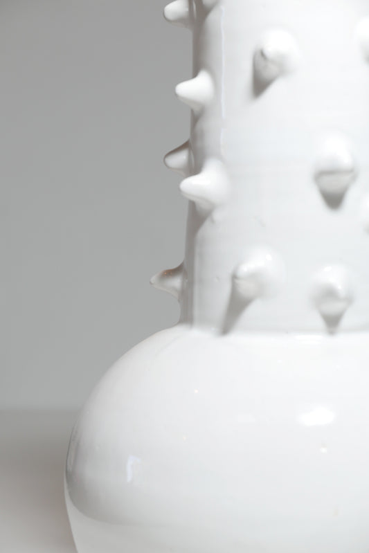 Vase Ethnique Picots Blanc