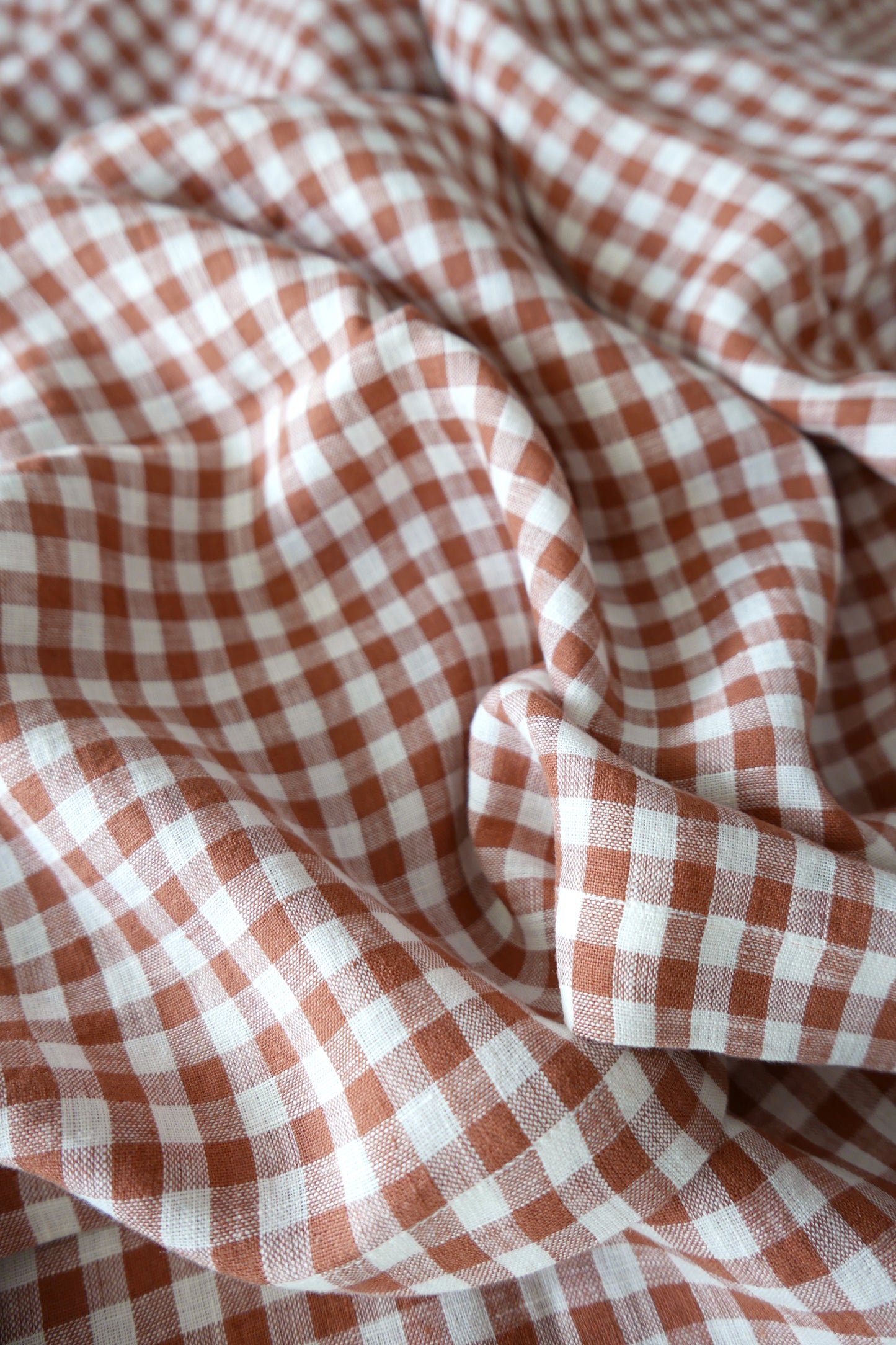 Nappe en lin lavé Vichy - Lin Vichy Brique