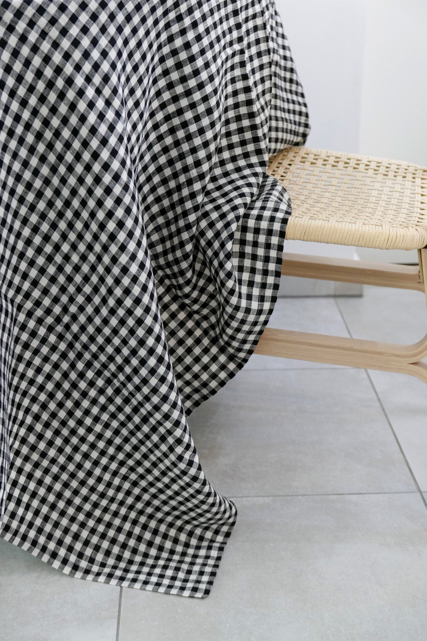 Nappe en lin lavé Vichy - Lin vichy Black