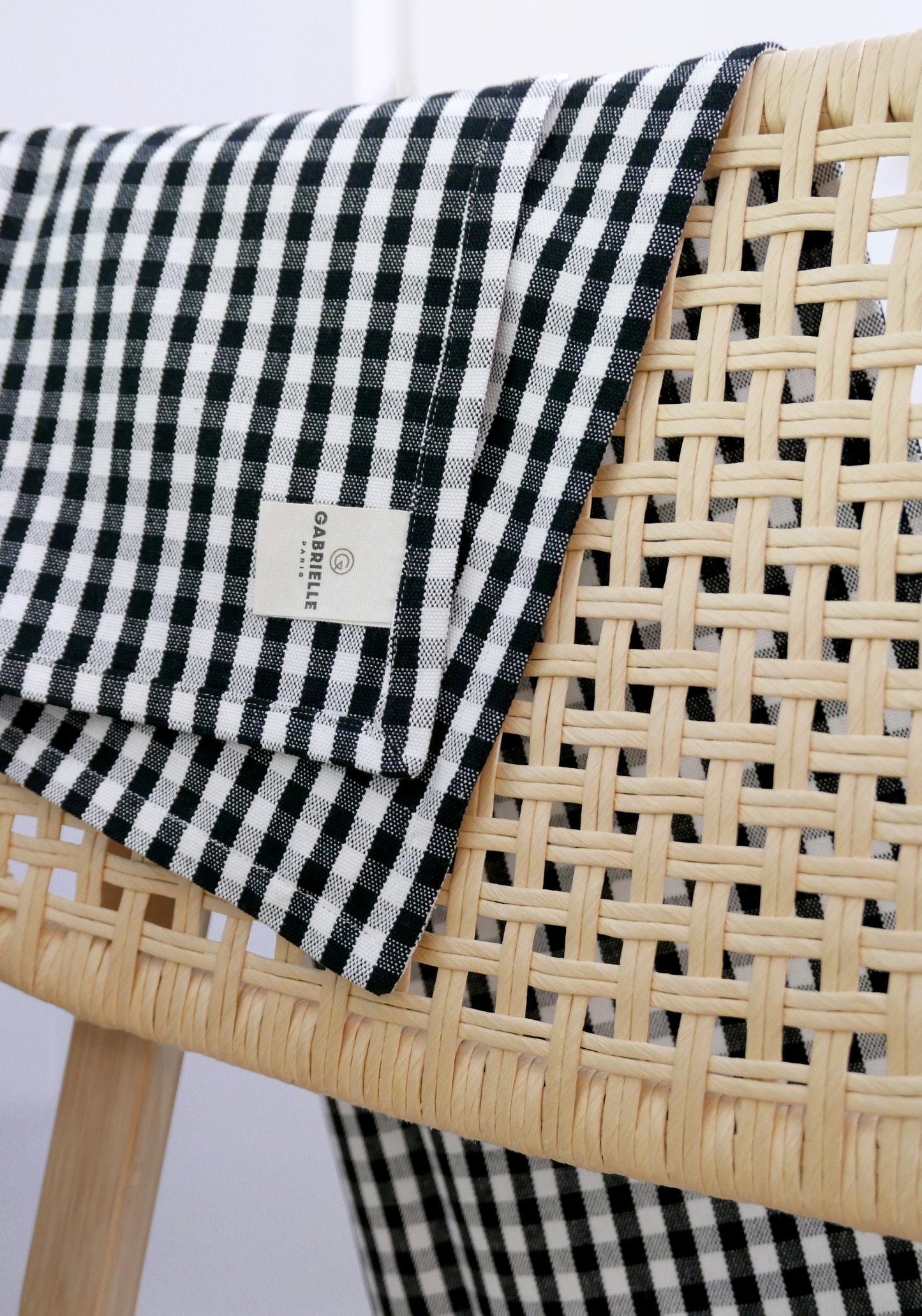 Torchon en coton Vichy - Vichy Black