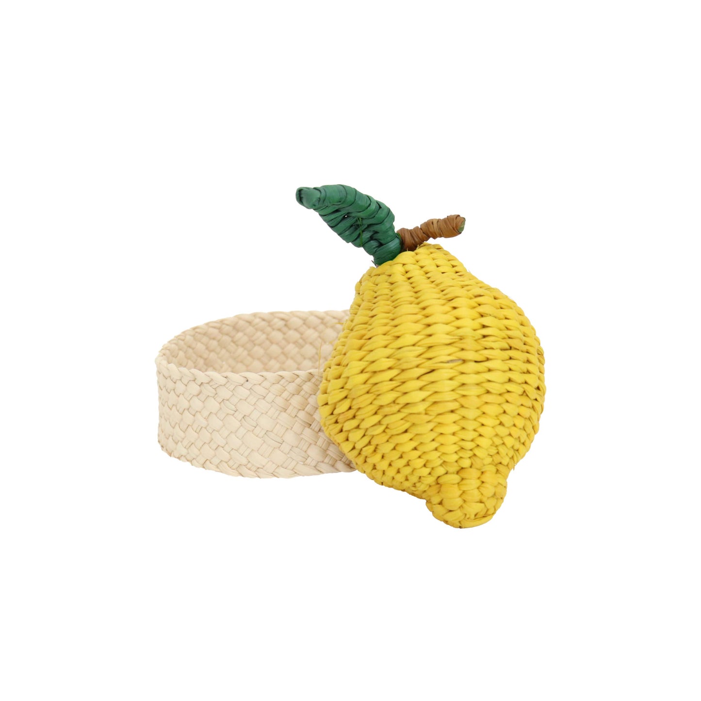 Bague de serviette citron - Tissé main