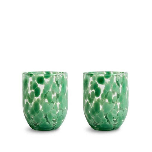 Lot de 2 Verres Design Messy vert