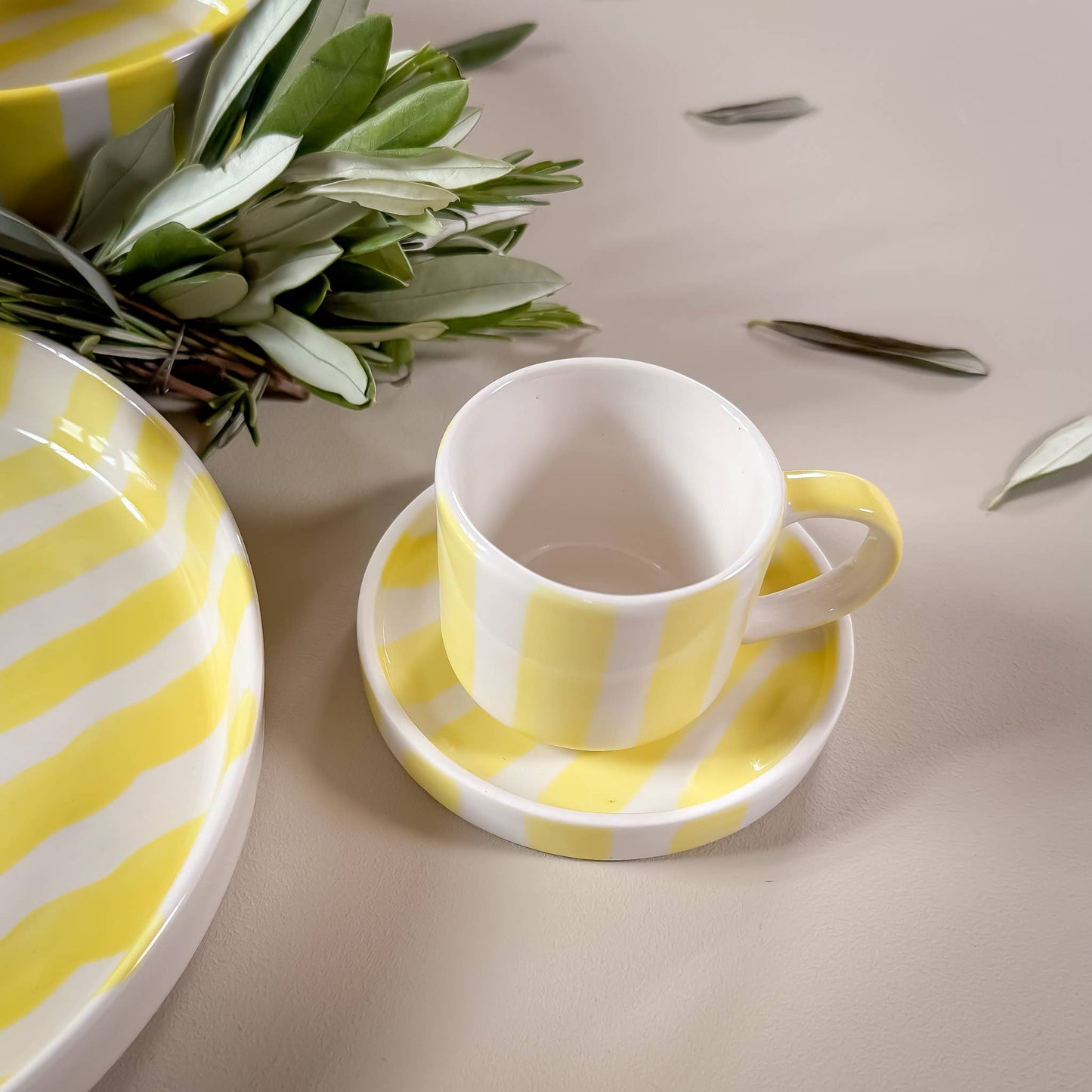 Tasses à café  Stripes - Jaune Spiaggia (Lot de 2)