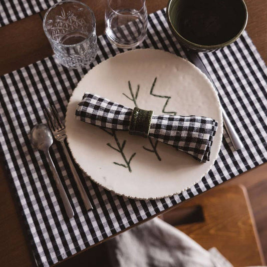 Set de table en coton Vichy - Vichy Black