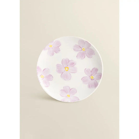 Assiette Porcelaine FLOWERS Lila