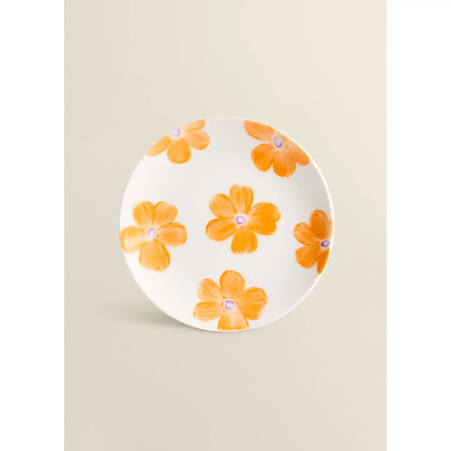 Assiette Porcelaine FLOWERS Orange