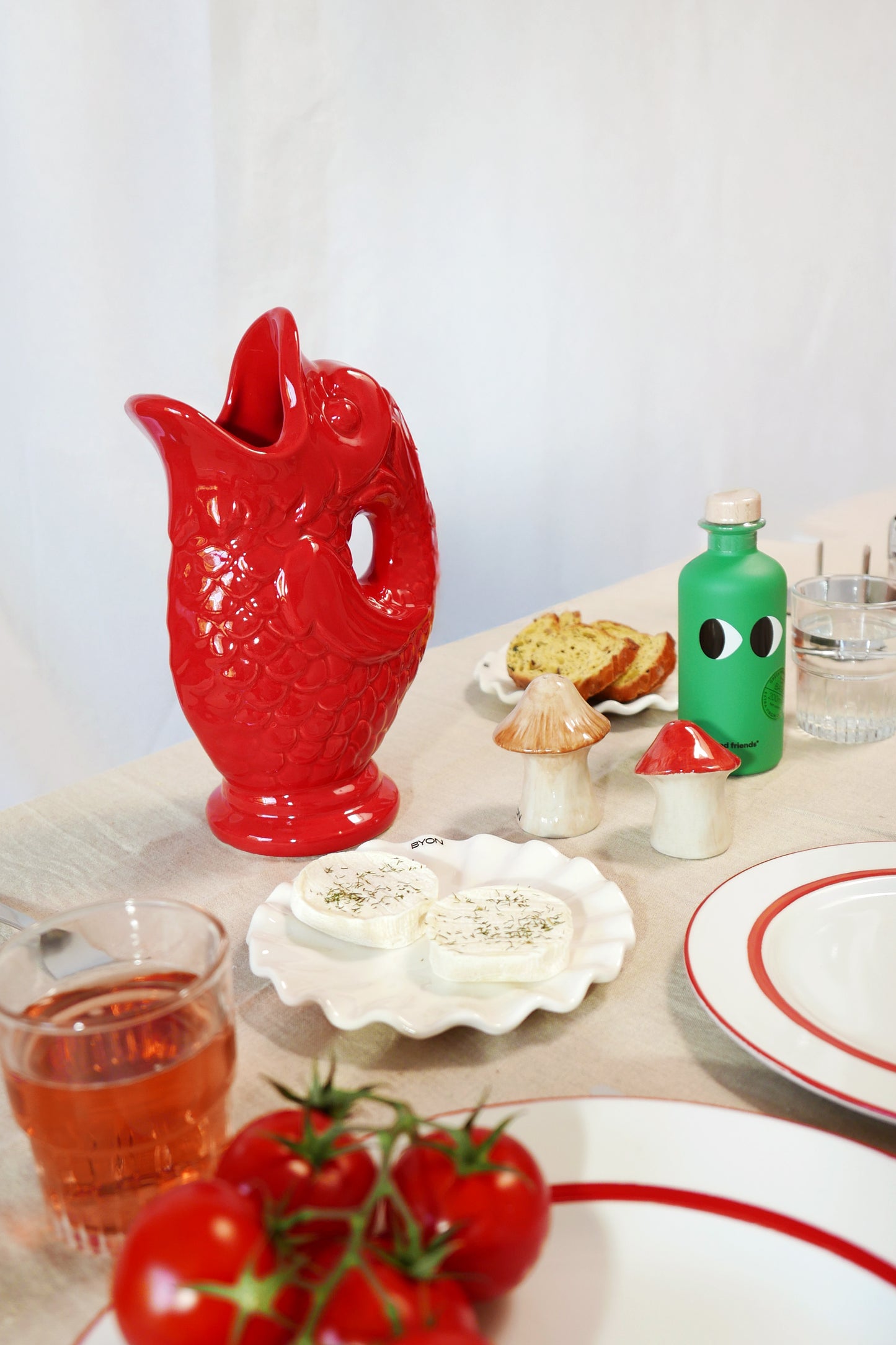 Vase Poisson céramique Rouge