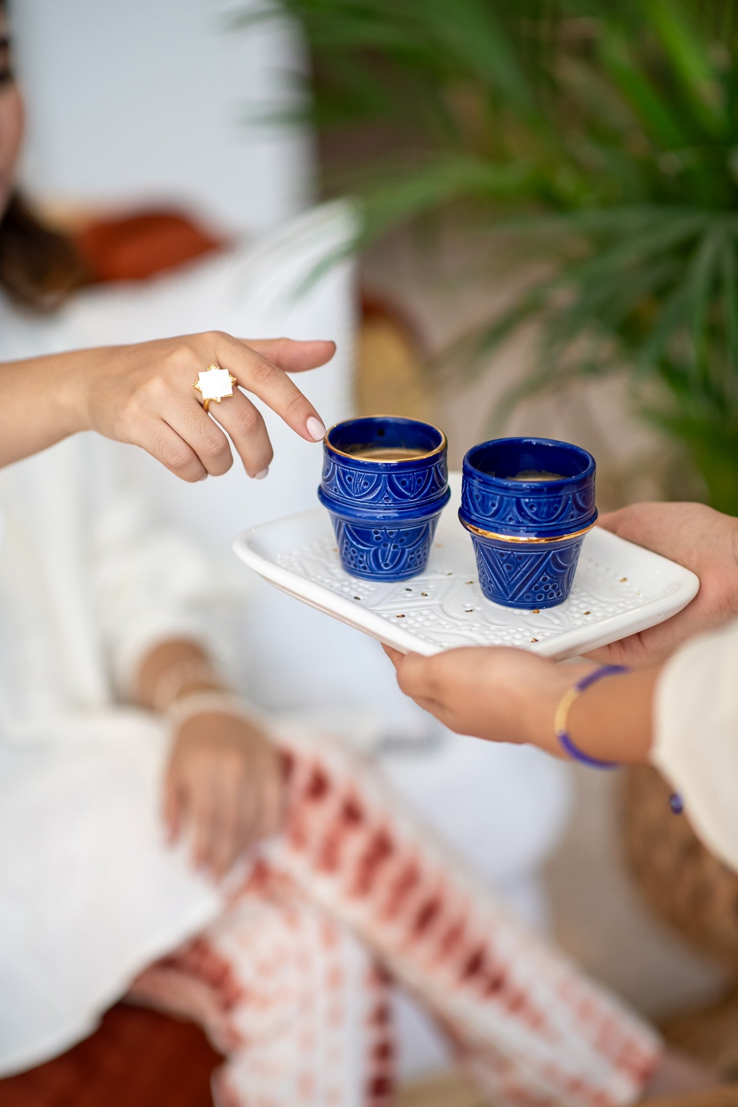 Petite Tasse à café EMPREINTE Bleu Gold