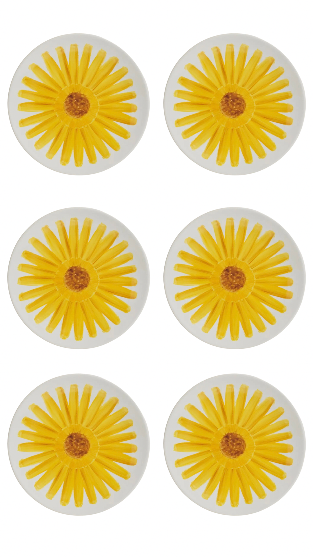 Lot de 6 Assiettes Porcelaine - 27,5cm - MAGARITA JAUNE