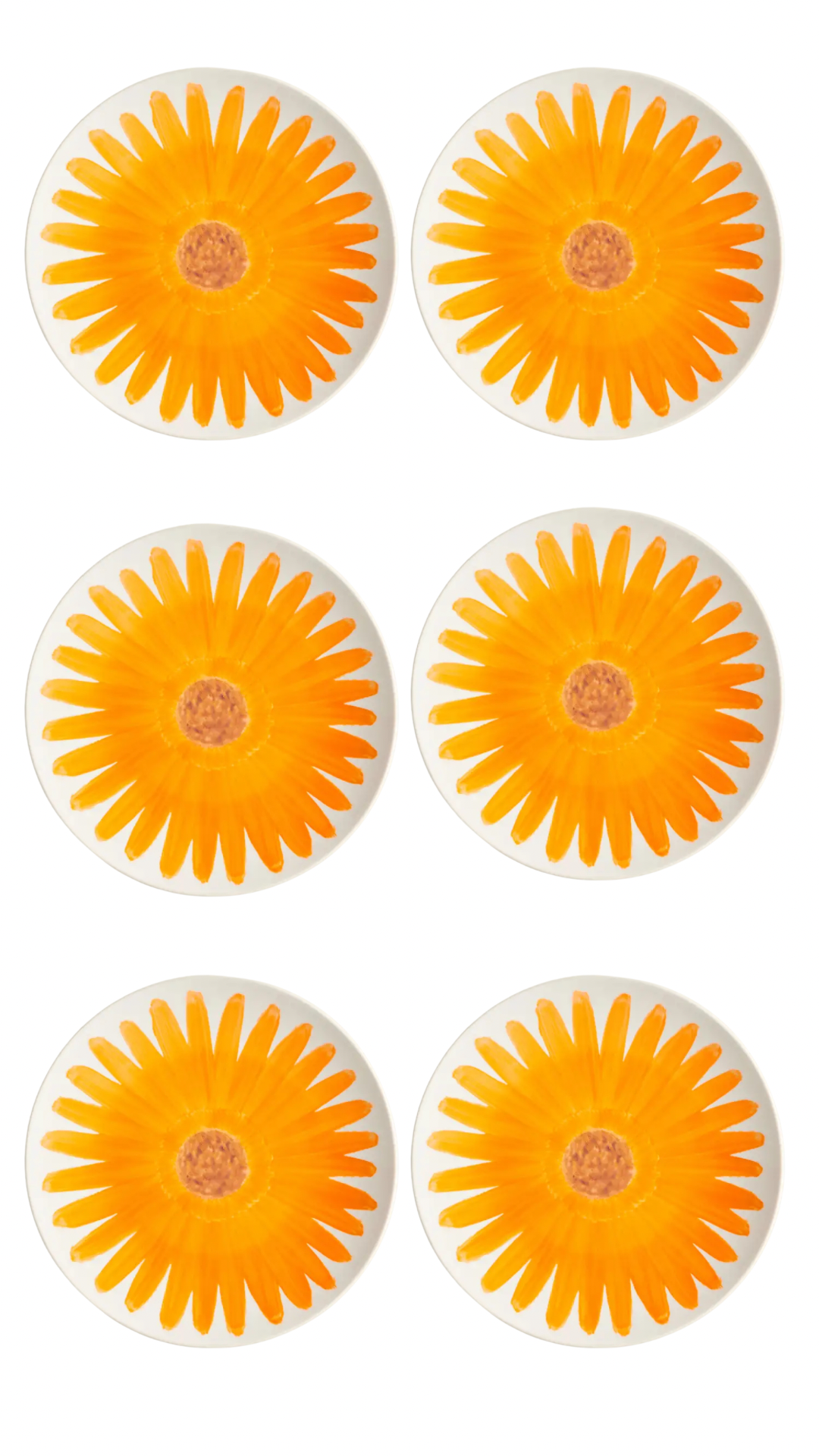 Lot de 6 assiettes Porcelaine - 27,5cm - MARGARITA Orange