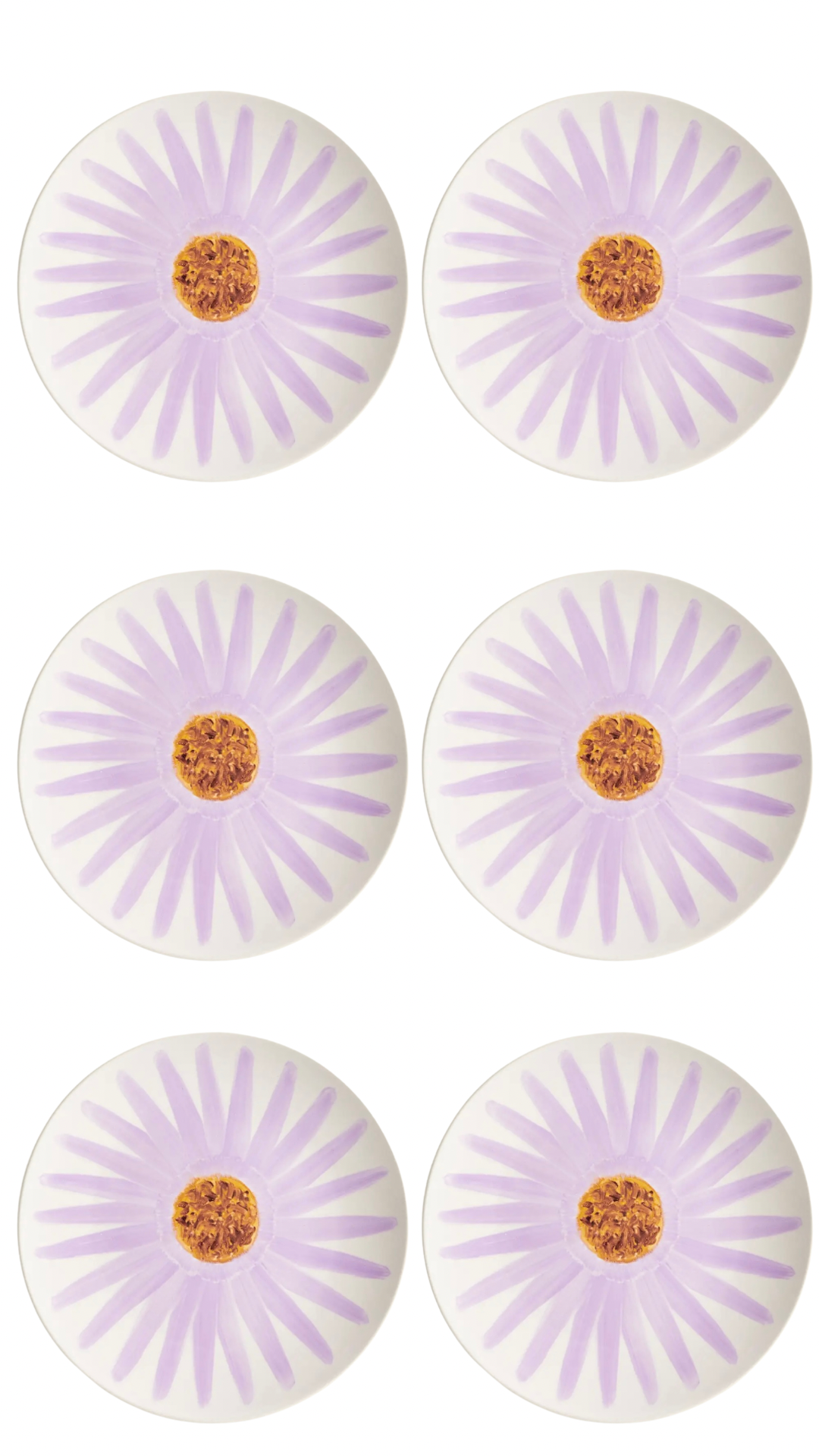 Lot de 6 assiettes Porcelaine - 27,5cm - MARGARITA Lila