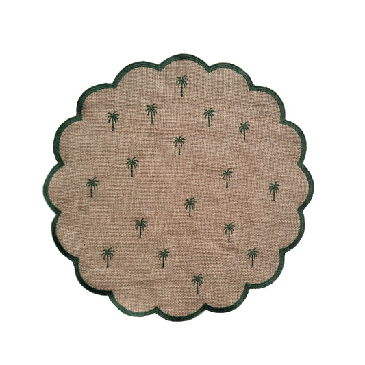Napperon brodé palmier - Brodé main -50%
